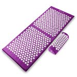 ProsourceFit Acupressure Mat and Pillow Set for Back/Neck Pain Relief and Muscle Relaxation, XL - Purpule/White