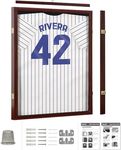 Flybold Jersey Frame Display Case - Large Shadow Box Display for Sports Memorabilia - Acrylic with 98% UV Protection - Mahogany Finish - 31.25" x 23.25" x 1.5" - For Football, Baseball, Basketball