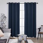 Deconovo Blackout Room Darkening Thermal Insulated Curtains, Energy Efficient & Noise Reducing Grommet Window Drapes for Bedroom, Living Room, Nuresrey, Kids Room, 52x84 Inch, 2 Panels, Navy Blue