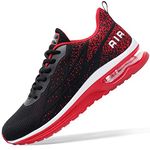 Autper Air Running Tennis Shoes for Men Lightweight Non Slip Sport Gym Walking Shoes Sneakers,Size US 9 BlackRed