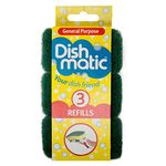 6x Heavy Duty Dishmatic Green Refill Sponges from Caraselle