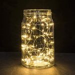 2 Pack Battery Operated 2M 20 LED Silver Wire Fairy String Lights LED Firefly Lights DIY Decoration for Bedroom Jars Christmas Wedding Party Festival Indoor Outdoor Camping - Warm White