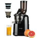 Kuvings B1700 Phantom Black Professional Cold Press Whole Slow Juicer with Smoothie & Sorbet Attachments Included, Patented JMCS Technology for 10% More Juice, 12 Years Warranty, All-in-1 Fruit & Vegetable Juicer, Home Service Across India (Phantom Black Juicer + Smoothie & Sorbet)