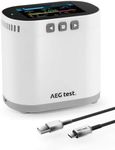 AEGTEST HOUND-3786 Home Radon Monitor, Long-Term Logging & Data Charts, 10-Min Refresh, Rechargeable, 3.5" Display, Sound & Light Alarm, PDF Report, pCi/L & Bq/m³ - White