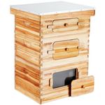 VEVOR Bee Hive 30 Frame Bee Hives Starter Kit, Beeswax Coated Cedar Wood, 2 Deep + 1 Medium Bee Boxes Langstroth Beehive Kit, Transparent Acrylic Windows with Foundations for Beginners Pro Beekeepers