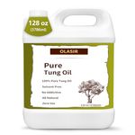 OLASIR 1 Gallon 100% Pure Tung Oil for Wood Finishing 128 oz Natural Food Grade Safe, Waterproof Tung Oil for Wood Floors, Indoor & Outdoor Furniture