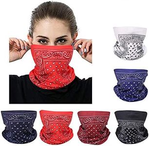 XINYUN Bandanas Mask Outdoor Seamless Neck Gaiter Paisley Magic Headband Scarf Face Cover for Dust Wind High Elastic Multi Headwear with UV Resistance for Cycling Yoga Hiking Fishing Pack of 6