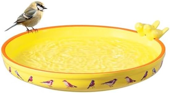 Navaris Abbeveratoio per Uccelli - Mangiatoia per Uccellini da Esterno - Mangiatoia Uccelli Selvatici per Balcone o Giardino - Ø 25 x 6 cm in Ceramica