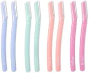 Bliss 8-Pack Curved Dermaplaning Razor Set - Pink/Purple/Orange/Green