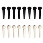 Gen Yong 24 PCS Plastic Acoustic Guitar Bridge Pins String Peg Guitar Parts Replacement for Acoustic Guitar - Ivory, Black