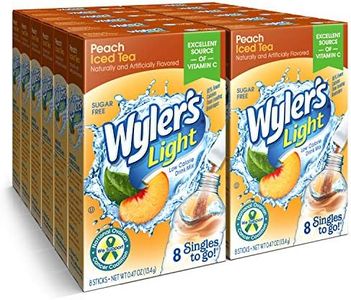 Wyler's Light Singles To Go Powder Packets, Water Drink Mix, 96 Single Servings, Peach Iced Tea, 7 Ounce (Pack of 12), 5.64 Ounce