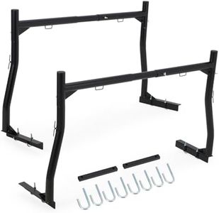 GarveeTech Pickup Truck Ladder Rack | 46" - 71" Adjustable Width | 800 LB. Load Capacity | Non-Drilling Steel Truck Rack | Heavy Duty Truck Bed Ladder Rack for Kayak, Surfboard, Lumber (2 Pack)