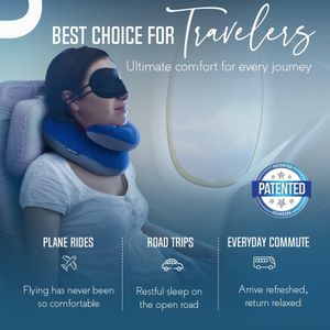 BCOZZY Large Travel Neck Pillow – Navy Support Cushion