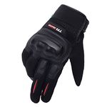 TVS Racing Street Riding Gloves for Men-PVC & Carbon Protected, Touch Screen Compatible, & Visor Wiper Fingertips-Premium Bike Gloves for Riding Comfort (Black-M)