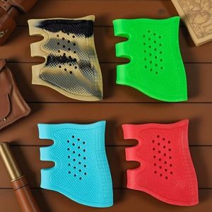 Tactical Rubber Grip Glove Sleeve Slip-On Ventilated Grip Grips for Glock (4 Pcs RED Green Blue CAMO)