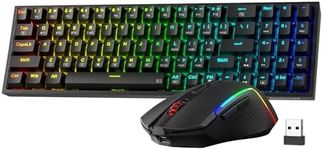 Redragon BS136 Gaming Keyboard & Mouse Combo, 75% K628 Tri-Mode Wireless RGB Mechanical Keyboard and 7200 DPI Gamer Mouse Bundle
