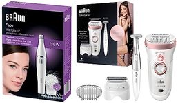 Braun Silk-epil 9-890 Epilator,Long Lasting smooth skin with Extra Gentle Hair Removal & Braun Face 810 – Mini Facial Epilator for Women with Cleansing Brush with Micro-Oscillations