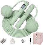 YOTTOY Cordless Jump Rope with Counter - Ropeless Jump Rope 2 In 1 with Large Cordless Ball-Weighted Jump Rope for Women with LCD Display and Tangle-Free-Ideal for Cardio, Crossfit, and HIIT Workouts