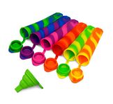 Popsicles Molds,Silicone Popsicle Molds 6PCS + Funnel Ice Lolly, Silicone Popsicle Molds, Sugar Free Ice Pops Set for Popsicles, Baby Popsicle Molds Silicone for Kids, Popsicle Freeze Pops