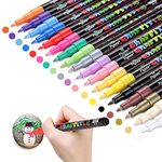 AivaToba Acrylic Paint Pens for Rock Painting Kit, Glass,Craft,Ceramic, Stone,Fabric,Wood, 18 Colors Permanent Marker Pen,Arts and Craft Sets for Adults Kids,Craft Supplies Scrapbook Card Making