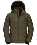 Wantdo Men's Winter Warm Puffer Jacket Water Resistant Outdoor Jacket Casual Cotton Padded Outerwear Coat Military Style Parka Jacket Army Green XL