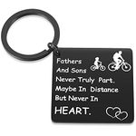 Dad Mom Keychain from Daughter Son Fathers Mothers and Daughters Sons Never Truly Part for Papa Mama Birthday, Fathers Sons Black,