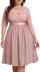 Plus Size Pink Dresses Women Cockta