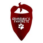 1 Piece Grandma's Favorite Pet Bandana for Dog Owner (Grandma's Favorite red)