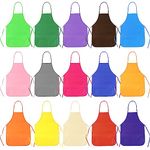 PLULON 15 Pcs Art Aprons for Kids, Art Smocks Children Painting Smock Bulk Fabric Artist Aprons for Craft Home Kitchen Classroom Party and Art Painting Activity