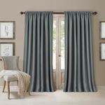 Elrene Home Fashions 026865854039 Blackout Energy Efficient Room Darkening Rod Pocket Window Curtain Drape Regal Solid Panel, Dusty Blue, 52" x 108" (1 Panel)