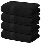 Avalon Towels Black Bath Towels (Pack of 4) Size 27x54 Inches 100% Cotton Towels for Bathroom, Highly Absorbent and Soft, Quick Drying, Hotel and Spa Quality, Perfect Bathroom Towels for Daily Use