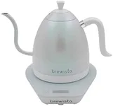 Brewista Artisan Electric Gooseneck Kettle, 1 Liter, For Pour Over Coffee, Brewing Tea, LCD Panel, Precise Digital Temperature Selection, Flash Boil and Keep Warm Settings (White Iridescent)