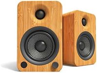 Kanto YU4 140W Powered Bookshelf Speakers with Bluetooth and Phono Preamp | Bamboo | Pair