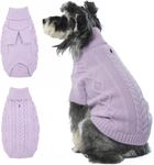 Lelepet Dog Jumpers Winter Dog Pullover, Knitted Warm Turtleneck Dog Christmas Sweater for Cold Weather, Soft Dog Knitwear for Medium Dogs Boys Girls Pet Vest Outfit Cat Sweater, Purple, M