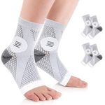 Neuropathy Socks, 2 Pair Functional Socks for Neuropathy Pain Relief, Soothe Relief Socks Neuropathy Socks for Men Women, Ankle Compression Socks Plantar Fasciitis Socks for Feet Pain Relief (L)