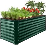 Best Choice Products 8x2x2ft Outdoor Metal Raised Garden Bed, Rectangular Deep Root Planter Box for Vegetables, Flowers, Herbs, and Succulents w/ 239 Gallon Capacity - Dark Green