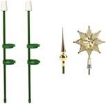 Christmas Tree Topper Holder Holiday Universal Tree Topper Stabilizer Fits All Base Types for Live Christmas Tree and Artificial Christmas Tree Garden Treetop Decoration Halloween Tree Topper(Green)