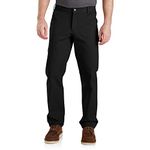 Carhartt Men's Rugged Flex Relaxed Fit Duck Dungaree Pant, Black, 32W x 30L