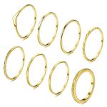 FIOROYAL 8Pcs 14K Gold Plated Rings for Women Stainless Steel Rings Stackable Thin Thumb Ring Simple Stacking Knuckle Rings Wedding Ring Set Gold Rings for Teen Girls J-1/2