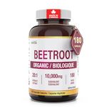 10,000mg Organic Beet Root Supplement – 180 Capsules | 20:1 Beet Root Powder in Capsule | Nitric Oxide Supplements for Men & Women | Made in Canada | Herba