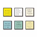 The Crafthives Fridge Magnets for Refrigerator, Home and Kitchen Decoration|Personal Desk (Wooden, 3.5 x 3.5 inch Square) Set of 6 | Positive Affirmation Quote- Full Magnetic Backside