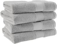 Amazon Aware 100% Organic Cotton Plush Bath Towels - Bath Towels, 4-Pack, Gray