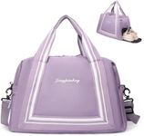 VOOWO Duffle Bag for Travel, Small Gym Bags Duffel Bag for Women and Men with Shoes Compartment, Carry On Duffel Bag for Airplane, Personal Item Travel Bag, Travel Weekender Bag Overnight Bag, Purple,