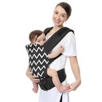 R for Rabbit Hug Me Ergo Baby Carrier for New Born | Front and Back Carry Position Adjustable Belt Ergonomic Kangaroo Bags for 4 Months to 2 Years Kids Upto 15 Kg (Black)