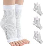 Dskiley Neuropathy Socks for Women and Men, Soothe Relief Socks for Neuropathy Pain Women, Swollen Feet and Ankles Relief, White, XX-Large