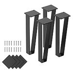 Orgerphy 12 inch Metal Bench Legs Set of 4 Triangle-Shape Heavy Duty Table Legs Metal Couch Legs Furniture Legs| Black Metal for Sofa Couch Dresser| Metal Legs for Coffee Table (12 inch)