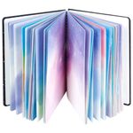 SIIXU Spiral Colorful Blank Writing Journal, Unique Starry Sky Notebook for Diary, Large, Hardcover, Unlined, Galaxy