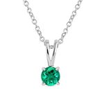 Ornate Jewels 925 Silver Green Emerald Pendant Chain Necklace for Women and Girls | With Certificate of Authenticity & 925 Stamp | Life-time Warranty*