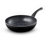 Tower T700306 SmartStart Classic 28cm Aluminium Wok with Easy Clean Aeroglide Non-Stick, Oven Safe, Long Lasting, PFOA Free, Black