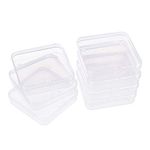 BENECREAT 14 Pack Square Clear Plastic Bead Storage Containers Box Case with Flip-Up Lids for Small Items, Pills, Herbs, Tiny Bead, Jewely Findings (7.2 x 7.2 x 1.7cm)